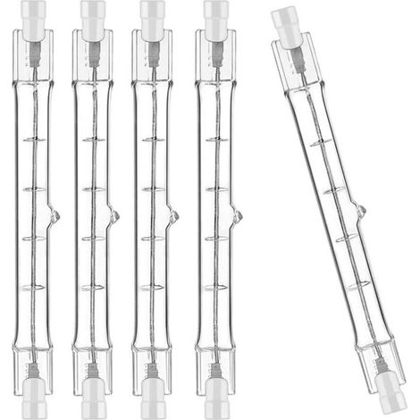 5er-pack Dimmbare R7s-halogenlampen (118 Mm, 300 W, 230 V) Für Garten-, Wohnzimmer- Oder Arbeitsbeleuchtung. R7s-halogenfassung Für Baustrahler.