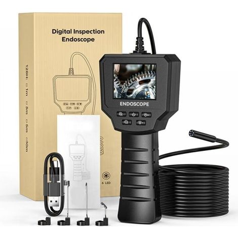 Industrielle 2,4-zoll-endoskopkamera, 1440p Hd 2,0 Mp Kamera Mit 6 Einstellbaren Leds, 8 Mm Ip67 Wasserdichte Digitalkamera, 5 M Halbstarres Kabel