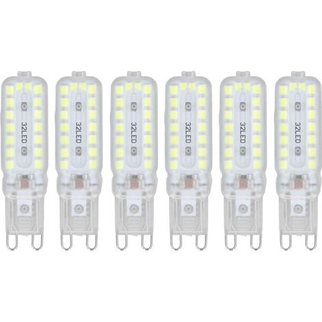 G9 7w Led-lampen, 6er-pack, 360° Dimmbar, Ersatzlampe Für Bürowandlampen, Weißes Licht, 220–240 V