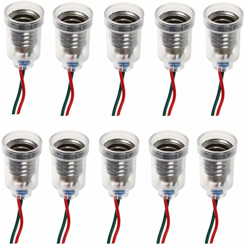 E10-fassung Mit 20 Cm Kabel – 10er-pack Led-lampen – Hitzebeständige Materialien – Für Bastelprojekte Und Experimente Im Bildungsbereich