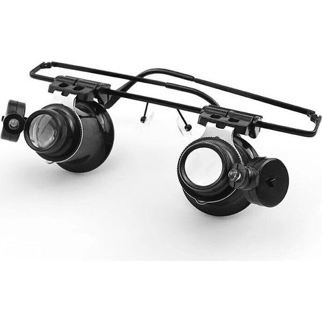 Led-kopflupe, Freisprech-led-brille Mit Stirnband, 20-fache Vergrößerung, Uhrmacherlupe, Reparaturlupe Für Uhren, Doppelaugenlupe Für Schmuck, Lupe Für Abgenutzten Schmuck, Werkzeug Zur Uhrenreparatur