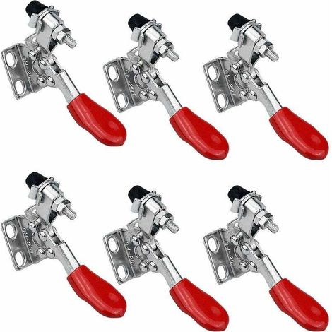 Satz Mit 6 Horizontalen Metall-kniehebelklemmen, Vertikale Ausführung, Verzinkte Eisenhebelklemme Gh-201, 27 Kg