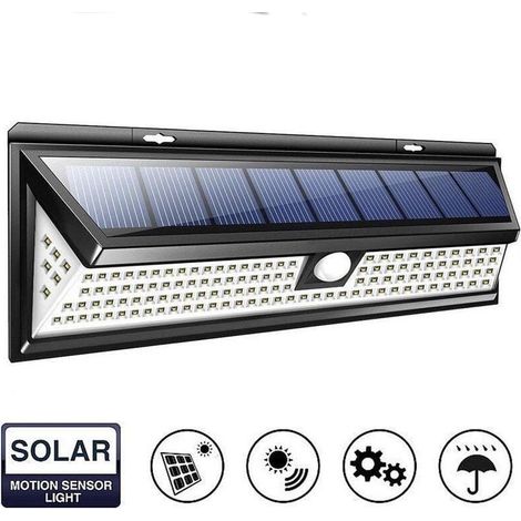 Solar-wandleuchte Für Den Außenbereich Mit 118 Leds, Bewegungsmelder, 1000 Lumen, Schutzart Ip65, Geeignet Für Den Garten