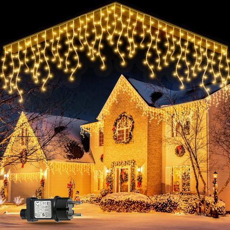 M Lange Lichterkette Für Den Außenbereich Mit 200 Leds – 8 Beleuchtungsmodi – Ip65 Wasserdicht – Für Weihnachtsdekoration – Warmweiß – 8 Modi