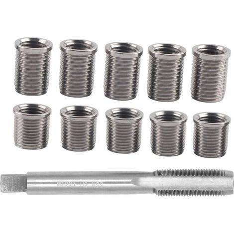 Zündkerzengewinde-reparaturwerkzeug – Set Mit 10 M10x1,0-rohren Und 1 M12x1,0-gewindebohrer – Edelstahl Und Schnellverschluss