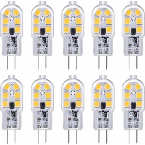 G4 Led-lampe, 12 V, 2 W, Kaltweiß (6000 K), 200 Lm, Entspricht Einer 10-w- Oder 20-w-halogenlampe (g4-sockel), 12 V Ac/dc G4 Led-lampe Für Wohnmobile/dunstabzugshauben, Nicht Dimmbar, 10er-packung