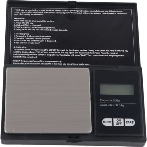 Digitale Taschenwaage, 200 G X 0,01 G, Tragbar, Für Schmuck, Gold- Und Silbermünzen Und Kräuter