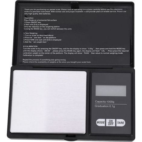 Mini-tragbare, Hochpräzise Digitale Taschenwaage Mit Led-anzeige Für Gold-, Silber- Und Diamantschmuck (1000 G/0,1 G)