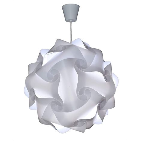 Weiße Pendelleuchte Ø 30 Cm – Bruchsicherer Polypropylen-schirm – 60 Cm Verstellbares Kabel – E27 12-w-led-leuchtmittel Inklusive