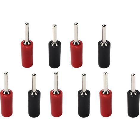 Sätze Bananenstecker, Gerader Stift Aus Vernickeltem Messing, Für Interne Federbelastete Frontplattenbuchse J.10001 2mm (rot Schwarz)