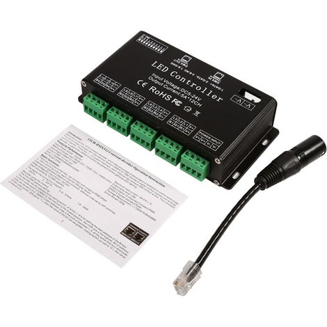 Schwarzes Dc5v-24v 6-kanal Rgb Led-controller-decoder-dmx-treiber-streifenmodul
