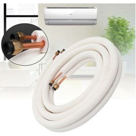 Meter Langer, Isolierter Kältemittelschlauch Aus Kupfer Und Aluminium – Für Mobile Klimageräte – Einfache Und Langlebige Installation – Weiß