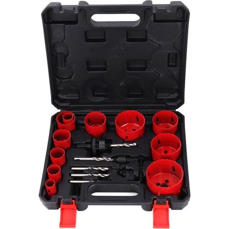 Set Aus 18 Bimetall-lochsägen, Mit Dornen, Bohrern Und Schraubensägen, Für Weichmetalle, Holz, Kunststoff, Platten Von 1,9 Cm Bis 5,8 Cm.