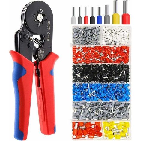 – Crimpzange Mit 1250 Ösen (0,5–10 Mm²) – Geschmiedeter Legierter Stahl – Gleichmäßige Vierkantverpressung – Ergonomisches Design