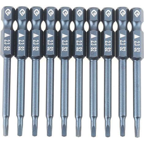Dreikant-schraubendreherbit-set Aus S2-legierungsstahl, 1/4-zoll-schaft, 65 Mm, 10-teilig, H6.3 65 Mm 2.3