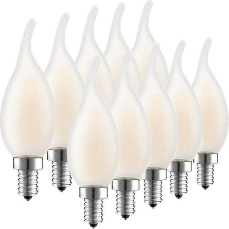 E14 Led-filamentlampen, 10er-packung, 4 Watt Leistungsaufnahme (entspricht Einer 40-watt-glühbirne), Warmweiß 2700 K, 400 Lm, 360° Abstrahlwinkel [energieklasse