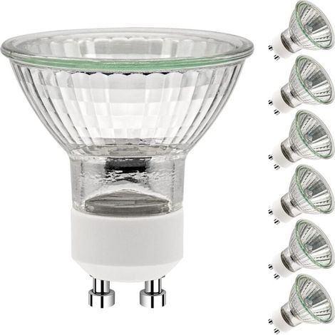 Gu10-halogenlampen (50 W), 220 V Wechselstrom, 2-polig, 35° Abstrahlwinkel, 2700 K, 6er-pack