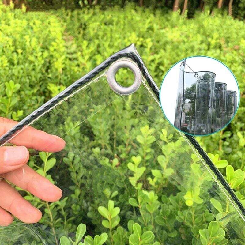 Transparente Schutzplane 2,4 × 2 M – 0,3 Mm Dickes Pvc – Wasserdicht Mit Rostfreien Ösen – Für Terrassen Und Gärten