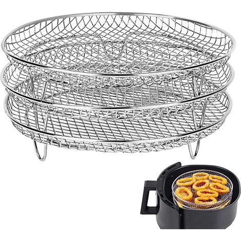 Zubehör Für Heißluftfritteusen – Drei Stapelbare Roste Für Gowise, Phillips Usa, Cozyna Und Ninjia Heißluftfritteusen, Edelstahlrost Für Heißluftfritteusen, Backöfen Und Schnellkochtöpfe Von 4,2 Bis 5