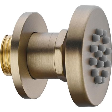 2-zoll-duschkopf, Runde Messing-seitenmassagedüse, Verstellbare, Wandmontierte Seitendüse Für Spa-dusche, Gebürstetes Gold, 1 Stück