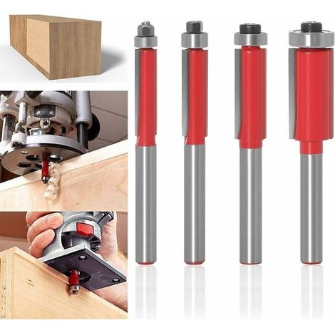 6-mm-nutbohrer Mit Kugellager, Holzbearbeitungswerkzeug, 4-schneidiger Hartmetallbohrer Mit Gehärteter Schneide.