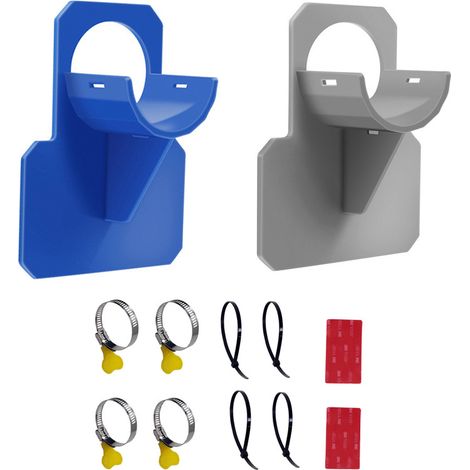 Poolschlauchhalterungen – Poolschlauchzubehör Mit Schutz Vor Durchstichen, Reißen Und Zugentlastung (30–37 Mm) / Eine Blaue Und Eine Graue Halterung