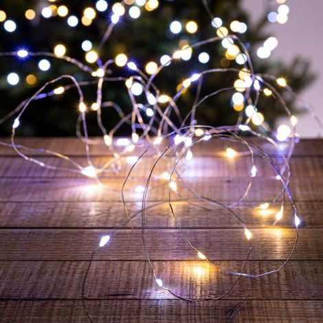 10 M Lange Lichterkette Für Den Außenbereich, 100 Leds, Kalt-/warmweiß + Transformator – Feen- Und Weihnachtsdekoration