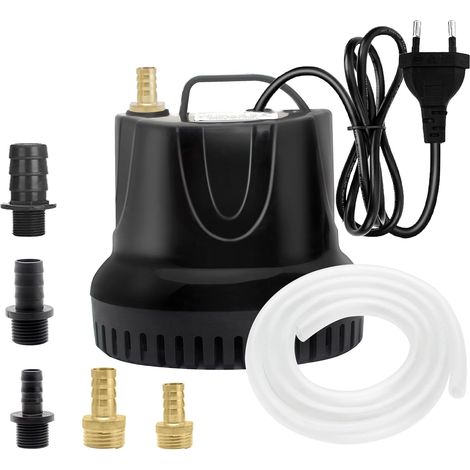 25-w-tauchbrunnenpumpe (1500 L/h) – Maximale Fördermenge 1500 L/h – Förderhöhe 1,8 M – Extrem Leise, Mit 5 Düsen – 1,5 M Kabel