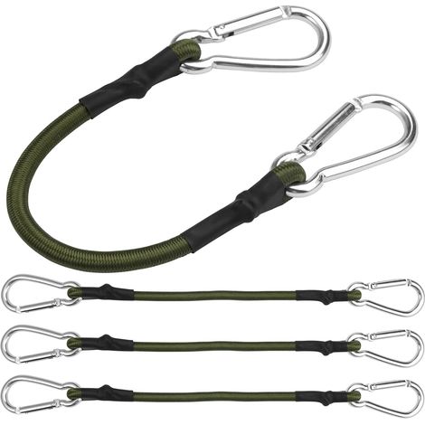Set Mit 4 X 30 Cm Langen Gummiseilen Mit Karabinern – Uv-beständiges Latexseil – Für Camping Und Planen – Maximale Traglast 50 Kg