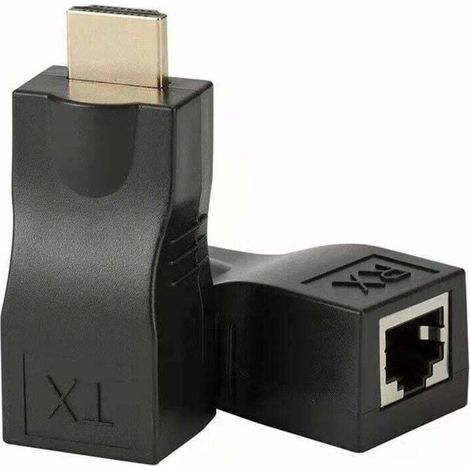 Hdmi-extender, Hdmi-zu-rj45-netzwerkkabel-verlängerungskonverter/repeater, 30 M Hdmi-zu-rj45-netzwerkkabel-verlängerungsadapter/repeater Über Cat 5e/6 1080p Bis Zu 3