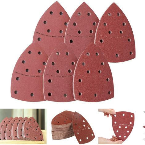 Packung Mit 50 Dreieckigen Schleifblättern 105 X 152 Mm – Verschiedene Körnungen 50/150/180/240/320/400/800/1000/1200/1500/2000 – Für Delta-schleifmaschinen