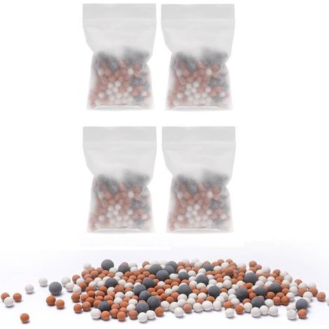 Duschkopfentkalker, Entkalkungsfilter, 4-teiliges Ersatzset Zur Entkalkung Von Duschköpfen, Mineralbadekugel, Mineralbadekugel Mit Negativen Ionen