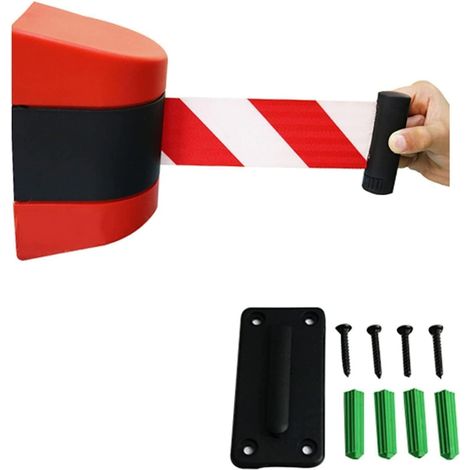 M Lange, Einziehbare Warteschlangenabtrennung – Strapazierfähiges Abs-sicherheitsband – Wandmontage Mit Zubehör – Besucherlenkung