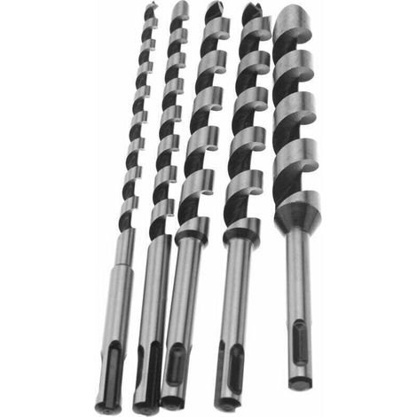 Set Mit 5 Sds-plus-spiralbohrern Für Die Holzbearbeitung, 230 Mm, 6/10/14/18/20 Mm