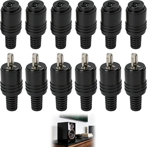 12 Din-2-pin-anschlüsse, 6 Stecker, 6 Buchsen, Schraubklemmen, Hifi-systeme