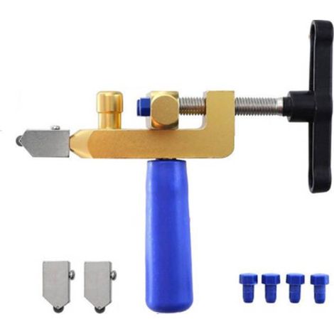 Manueller 2-in-1-fliesenschneider Mit 3 Wolframstahlklingen, 2,4 M Lang, Für Zuhause, Fenster, Spiegel, Fliesen Und Glasierte Fliesen