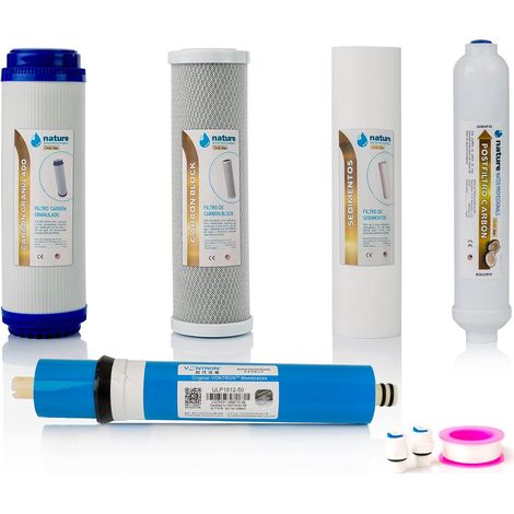 Vontron 75gpd 4er-pack Filter Und Membran, 5-stufiges Umkehrosmose-system, Trinkwasser
