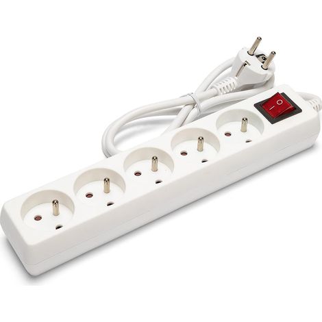 Steckdosenleiste Mit 5 Steckdosen, Beleuchtetem Schalter, Kindersicherung, 1 M Kabel, Für Den Heimgebrauch