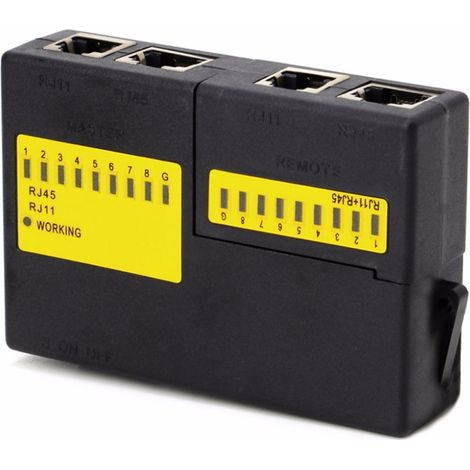 Rj45-, Rj11-, Rj12- Und Utp-lan-netzwerkkabeltester, Netzwerkwerkzeug, Batterie Nicht Enthalten, Schwarz