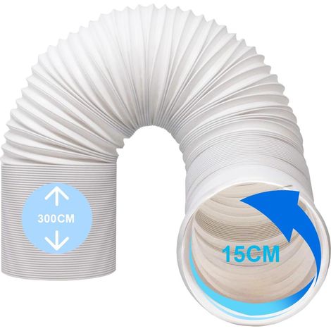Mobiler Klimaanlagenschlauch, Flexibel 15 Cm X 3 M, Polypropylen, Werkzeuglose Verlängerung, Tragbare Klimaanlage