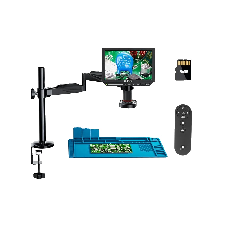 Digitales Lötmikroskop, 4k-auflösung, Gelenkarmstativ, Elikliv Em4k Flex