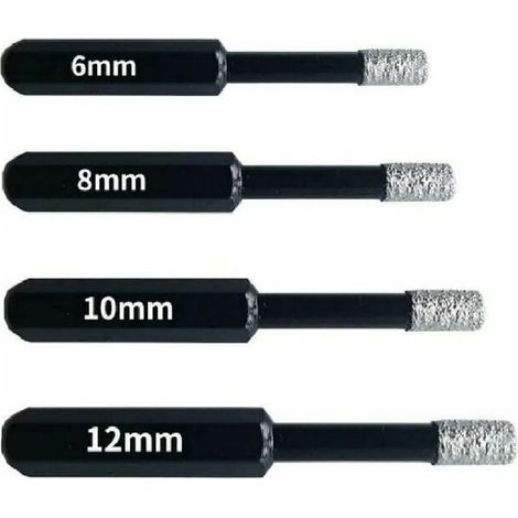 Professionelle Diamantbohrer Für Fliesen, Keramik, Glas Und Stein – Set Mit 4 Diamantbohrern (6 Mm, 8 Mm, 10 Mm, 12 Mm) – Lochsägen Für Feinsteinzeug Und Fliesen