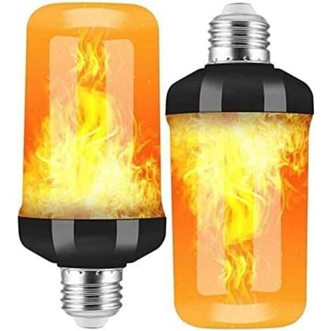 E27 Led-lampen Mit Flammeneffekt, 2er-pack, Mit Bewegungssensor, Blinkende Lichter Für Halloween, Drinnen/draußen/bar/party