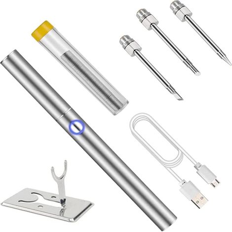 Akku-lötkolben, Wiederaufladbarer Lötkolben, Schnellheizender Lötstift, Tragbarer Akkubetriebener Lötkolben, Sicheres Professionelles Akku-lötset (1100 Mah)