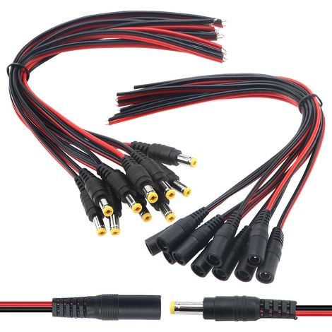 20 Dc-anschlusskabel 5,5 X 2,1 Mm, Verzinnte Kupferdrähte, Stecker/buchse, Für Überwachungskameras