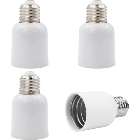 E27 Auf E40 Lampensockeladapter In Weiss - 4x Lampenadapter Zur Umwandlung Einer E40-lampe In Eine E27-fassung - Set Mit 4 Konvertern Für Led- Und Cfl-lampenfassungen