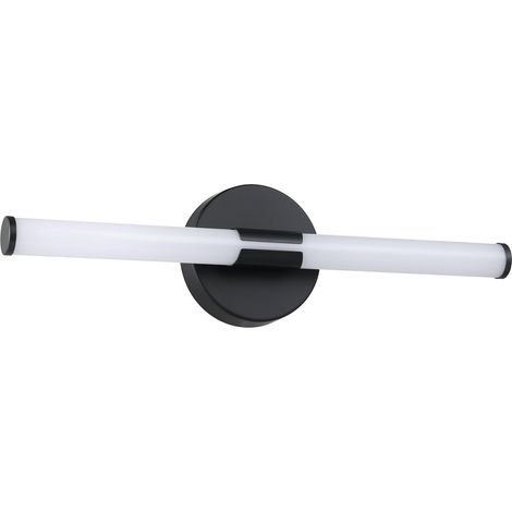Ramola Led-spiegelwandleuchte, Badezimmerlampe, Schwarzes Metall Und Weißer Kunststoff, Warmweiß Bis Kaltweiß, Schutzart Ip44, L 45 Cm