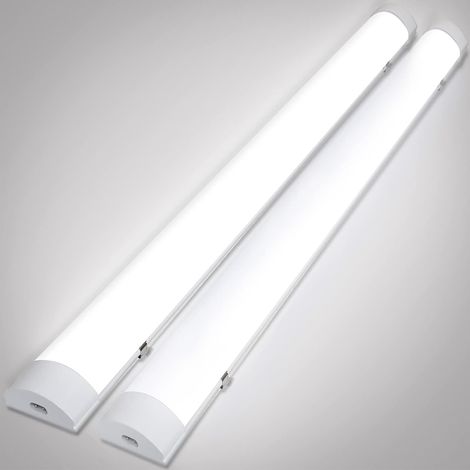 Set Mit 2 Wasserdichten Led-streifen (36 W), 120 Cm, Ip65, Neutralweiß (4000 K), Led-beleuchtung Für Garage, Keller, Werkstatt, Badezimmer, Lagerhalle
