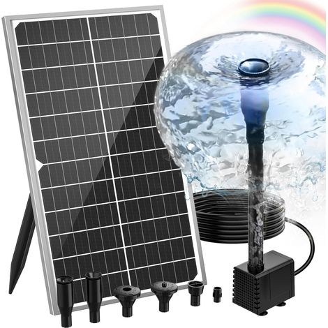 Solarpumpe, 15-w-glaspanel, 6 Verstellbare Düsen, Verstellbare Halterung, Für Gartenteich, Springbrunnen, Vogeltränke