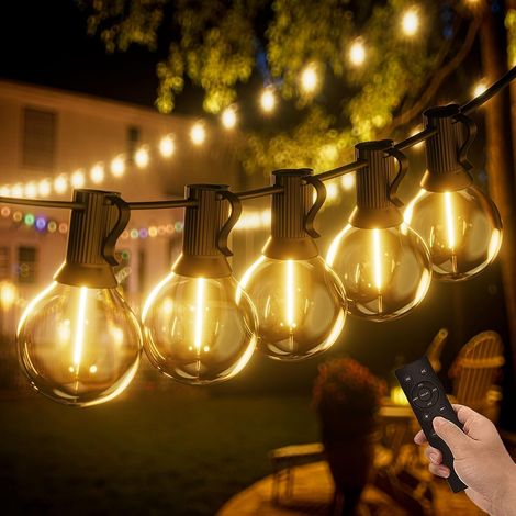 Lichterketten, 30 M Led G40 Kunststoff, Ip45 Wasserdicht, Dimmbar Mit Fernbedienung, Für Terrasse, Gartenparty